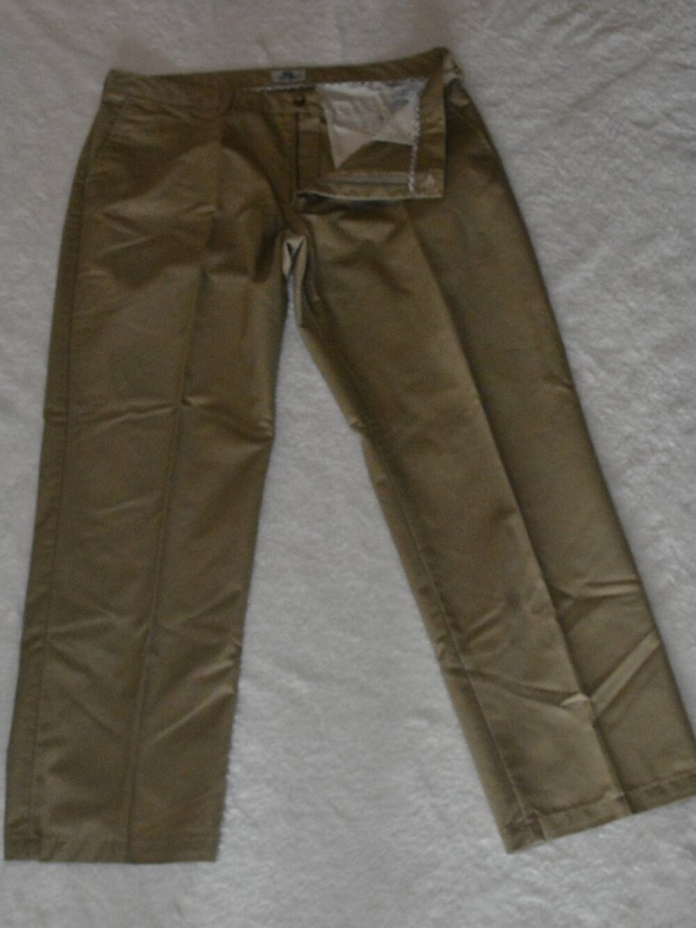 Lee Men's Total Freedom Relaxed Fit Khaki Trousers Straight Leg size 40x32
